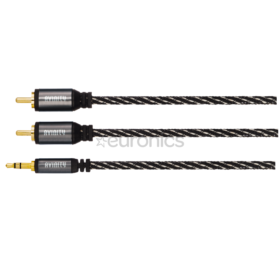 Avinity 2 RCA - 3,5mm, melna/pelēka - Vads