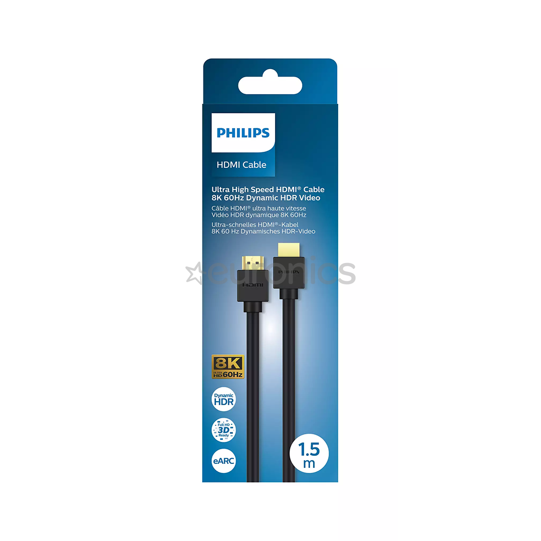Philips HDMI 2.1, 8K, 60 Hz, 1.5 m, melna - Vads