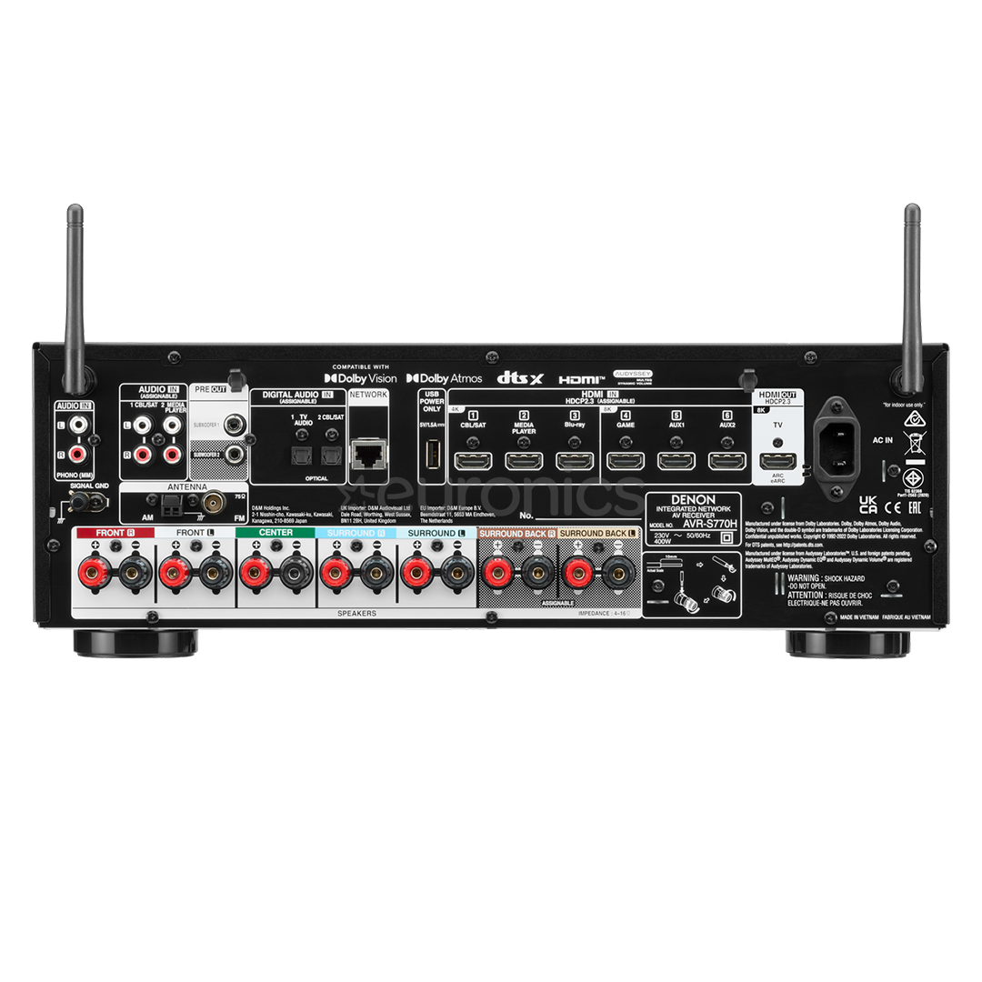 Denon AVR-S770H, 7.2, melna - Resīveris