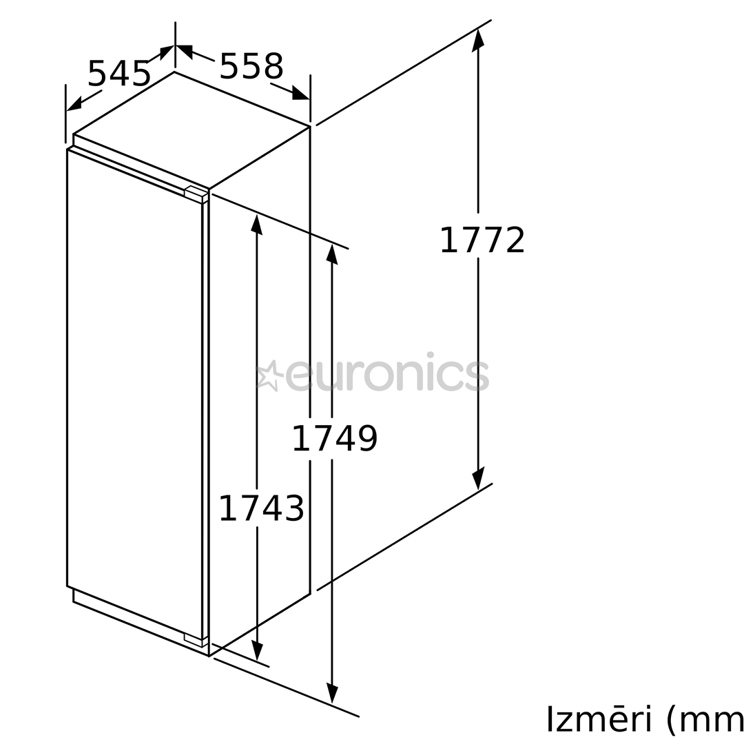 Bosch Series 4, No Frost, augstums 178 cm, 212 L - Iebūvējama saldētava