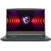 MSI Thin 15, 15,6'', FHD, 144 Hz, i5, 16 GB, 512 GB, RTX 3050, melna - Portatīvais dators