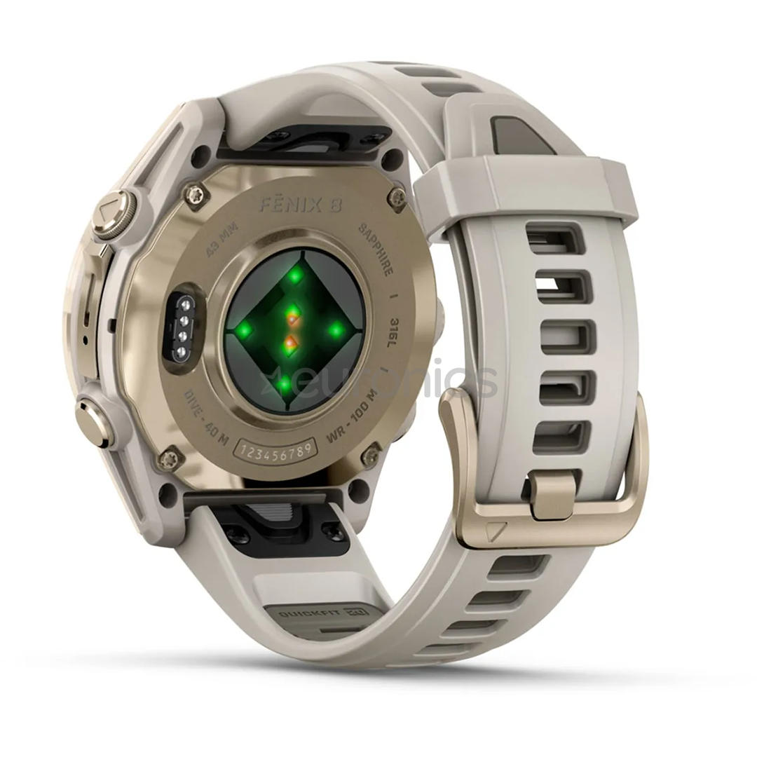Garmin Fenix 8 Sapphire, 43 mm, zelta - Viedpulkstenis