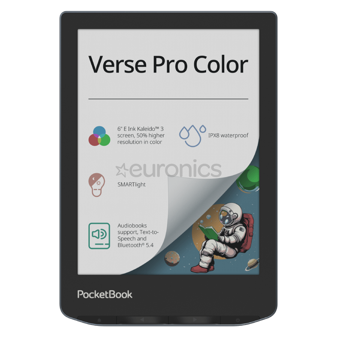 PocketBook Verse Pro Color, 6'', 16 GB, melna - E-grāmata