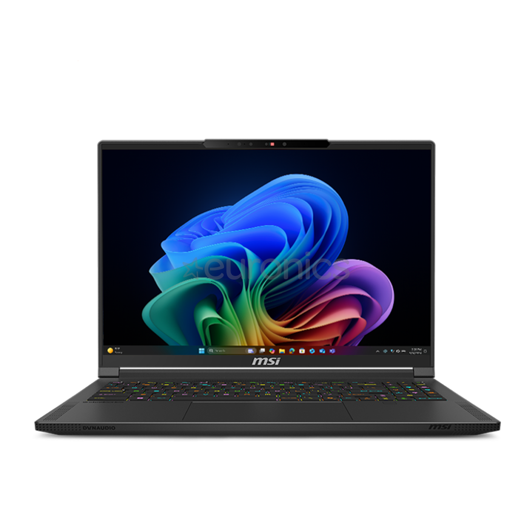 MSI Stealth A16 AI+ A3HVGG, 16'', QHD+, 240 Hz, Ryzen AI 9, 32 GB, 1 TB, RTX 4070, W11P, ENG, melna - Portatīvais dators
