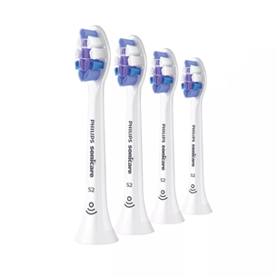 Philips Sonicare S2 Sensitive, 4 gab., balta - Uzgaļi elektriskajai zobu birstei HX6054/87